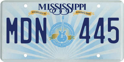 MS license plate MDN445