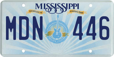 MS license plate MDN446
