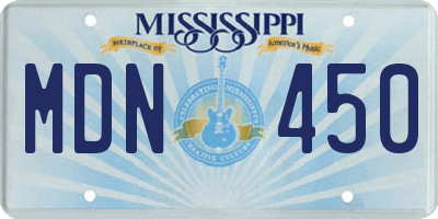 MS license plate MDN450