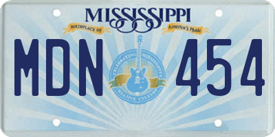 MS license plate MDN454