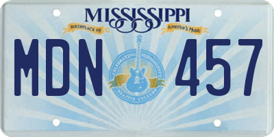 MS license plate MDN457