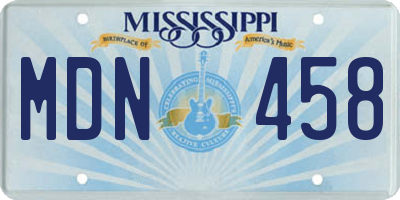 MS license plate MDN458