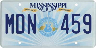 MS license plate MDN459