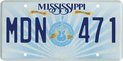 MS license plate MDN471