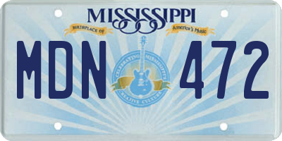 MS license plate MDN472