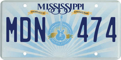 MS license plate MDN474