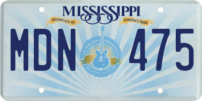MS license plate MDN475