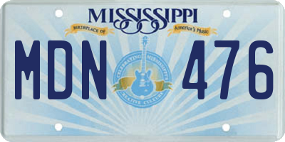 MS license plate MDN476