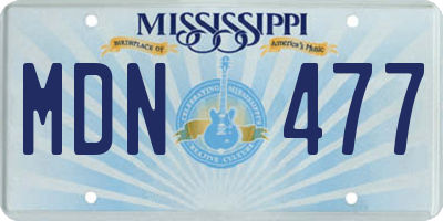MS license plate MDN477
