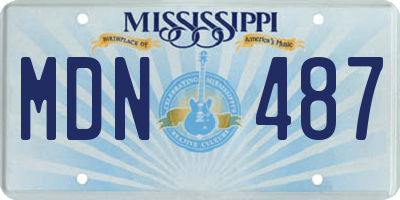MS license plate MDN487