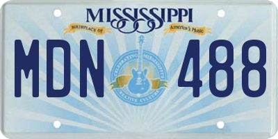 MS license plate MDN488