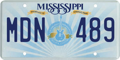 MS license plate MDN489