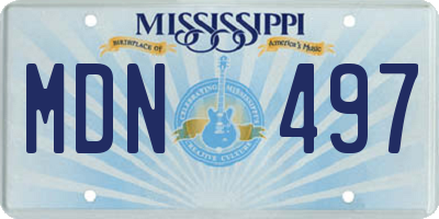 MS license plate MDN497