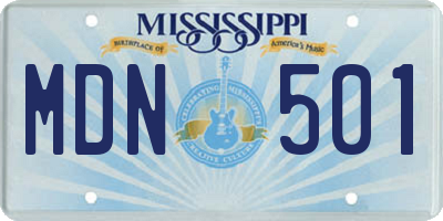 MS license plate MDN501
