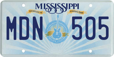 MS license plate MDN505