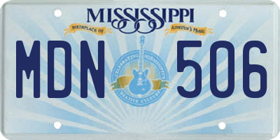MS license plate MDN506