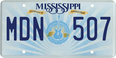 MS license plate MDN507