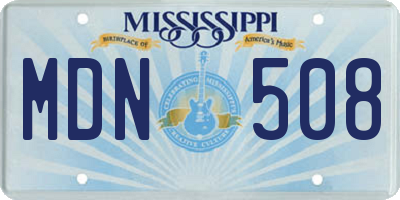 MS license plate MDN508