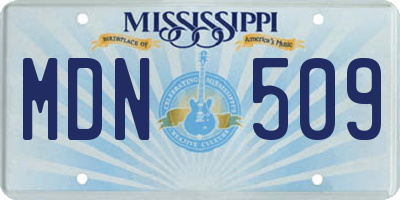 MS license plate MDN509
