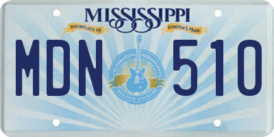 MS license plate MDN510