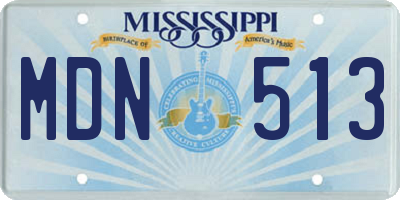 MS license plate MDN513
