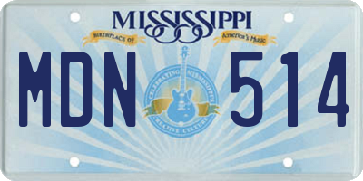 MS license plate MDN514
