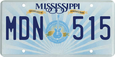 MS license plate MDN515