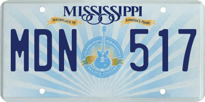 MS license plate MDN517