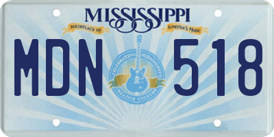 MS license plate MDN518