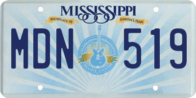 MS license plate MDN519