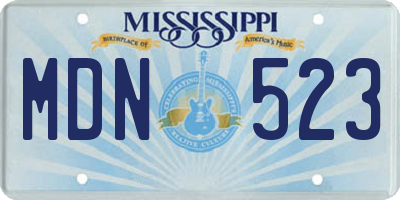 MS license plate MDN523
