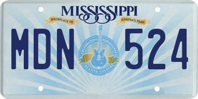 MS license plate MDN524