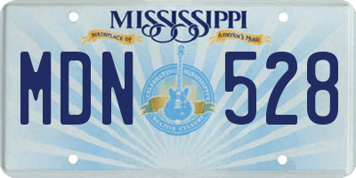 MS license plate MDN528