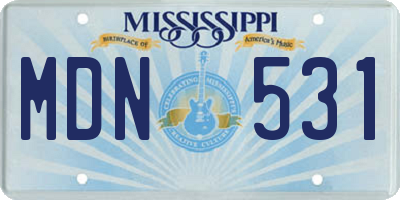 MS license plate MDN531