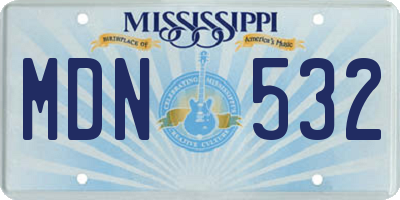 MS license plate MDN532