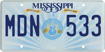 MS license plate MDN533