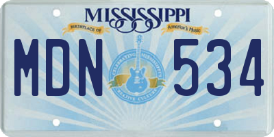 MS license plate MDN534