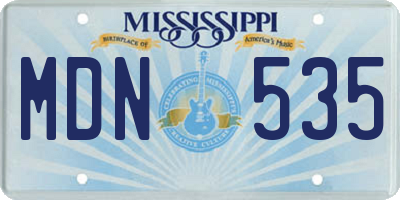 MS license plate MDN535