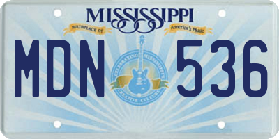 MS license plate MDN536