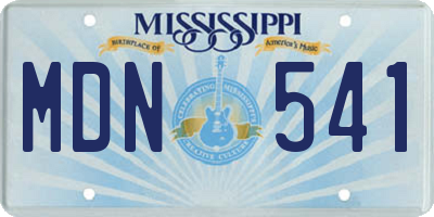 MS license plate MDN541