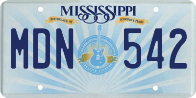 MS license plate MDN542