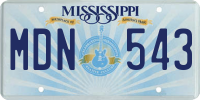 MS license plate MDN543