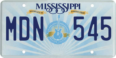 MS license plate MDN545