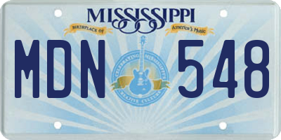 MS license plate MDN548