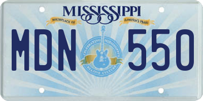 MS license plate MDN550