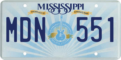 MS license plate MDN551