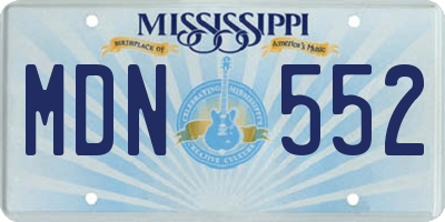 MS license plate MDN552