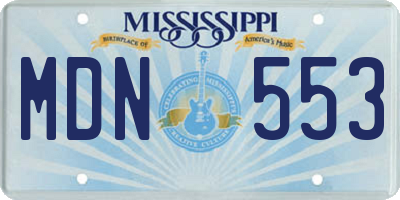 MS license plate MDN553