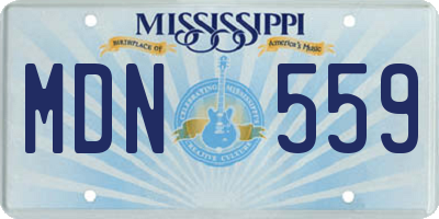 MS license plate MDN559
