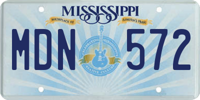 MS license plate MDN572